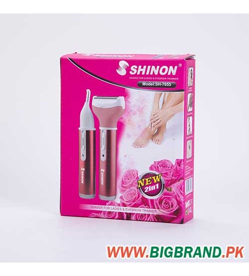 Shinon 2in1 Rechargeable Lady Shaver and Eyebrow Trimmer SH-7655